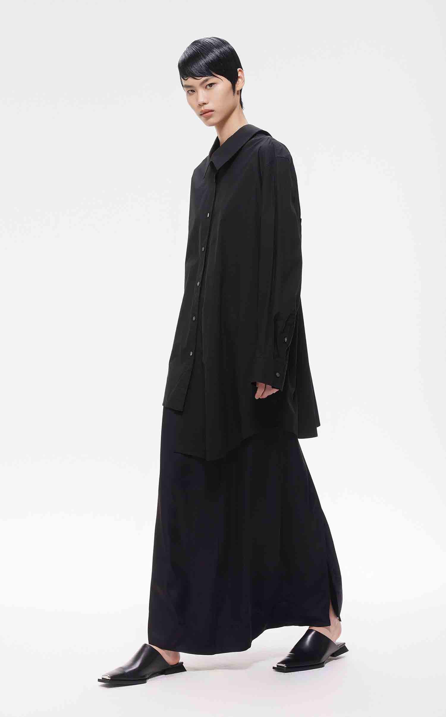 Shirts / JNBY Loose Fit Asymmetric Cotton Long Sleeve Shirt