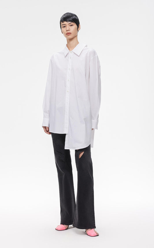 Shirts / JNBY Loose Fit Asymmetric Cotton Long Sleeve Shirt