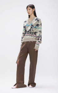 Sweaters / JNBY Zambia Style V-Neck Jacquard Pullover