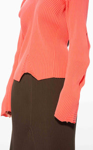 Sweaters / JNBY Irregular Hem V-Neck Long Sleeve Pullover