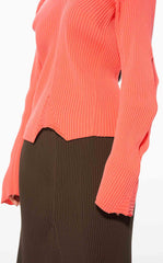 Sweaters / JNBY Irregular Hem V-Neck Long Sleeve Pullover