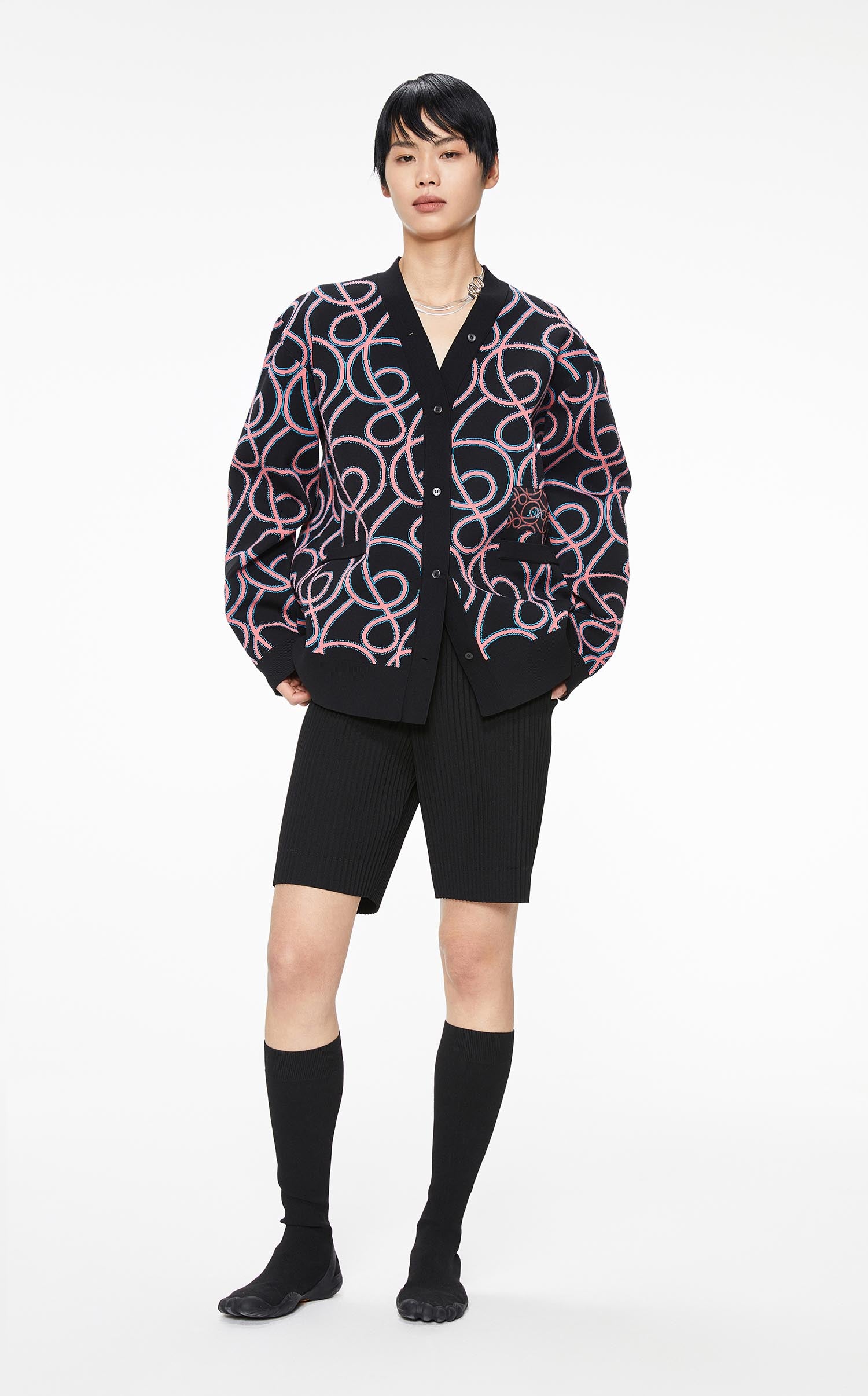 Cardigans / JNBY Mid Length Spray Print Long Sleeve Cardigan