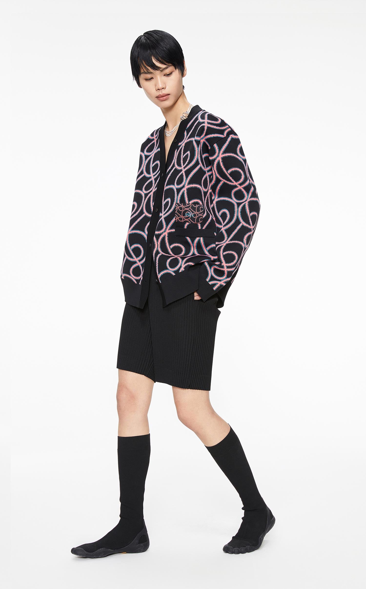 Cardigans / JNBY Mid Length Spray Print Long Sleeve Cardigan