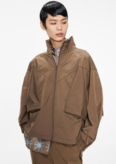 Jacket / JNBY Loose Fit A-Line Zip-Up Jacket