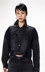 Jacket / JNBY Loose Fit Turndown Collar Short Denim Jacket