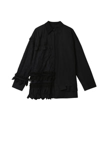 Jacket / JNBY Loose Fit Asymmetric Lace Patchwork H-Line Jacket