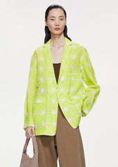 Blazers / JNBY Loose Fit Print Star Linen Blazer