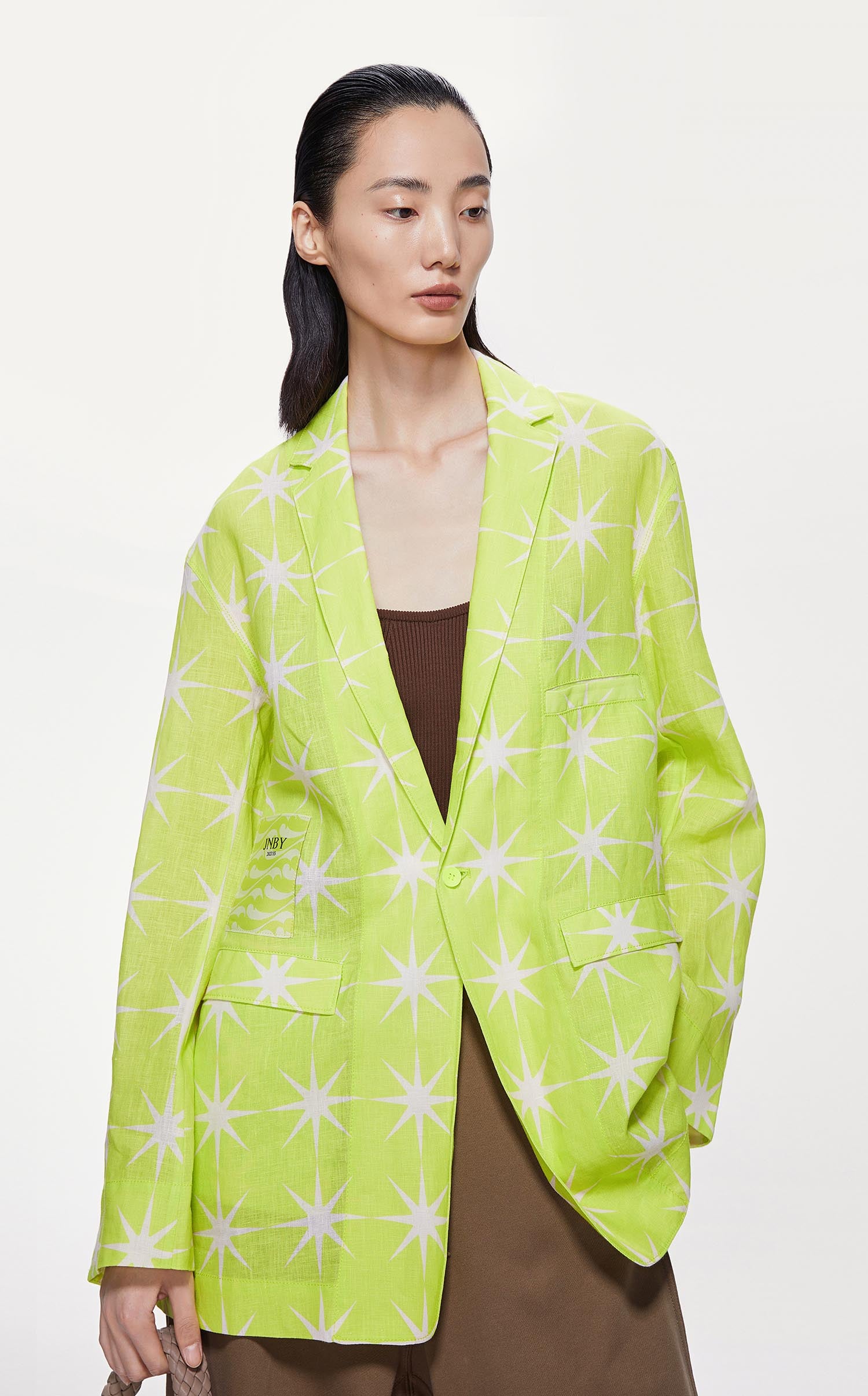 Blazers / JNBY Loose Fit Print Star Linen Blazer