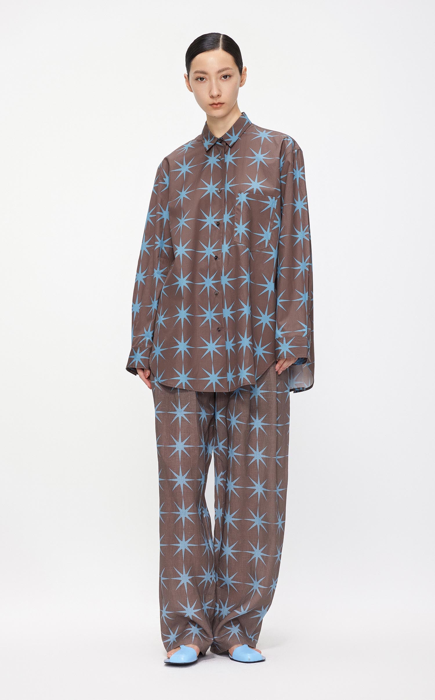 Pants / JNBY Loose Fit Full Print Linen Pants