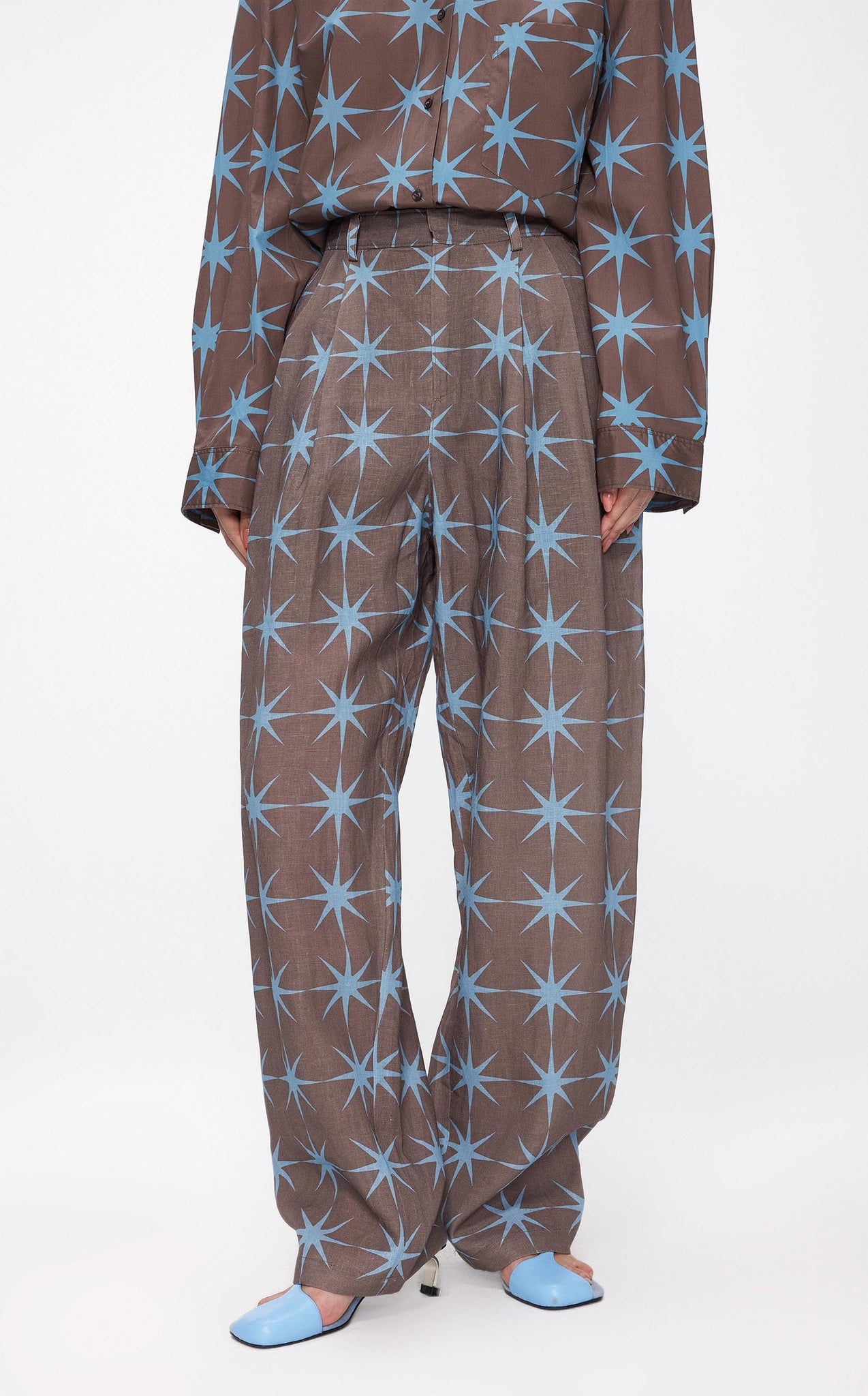 Pants / JNBY Loose Fit Full Print Linen Pants
