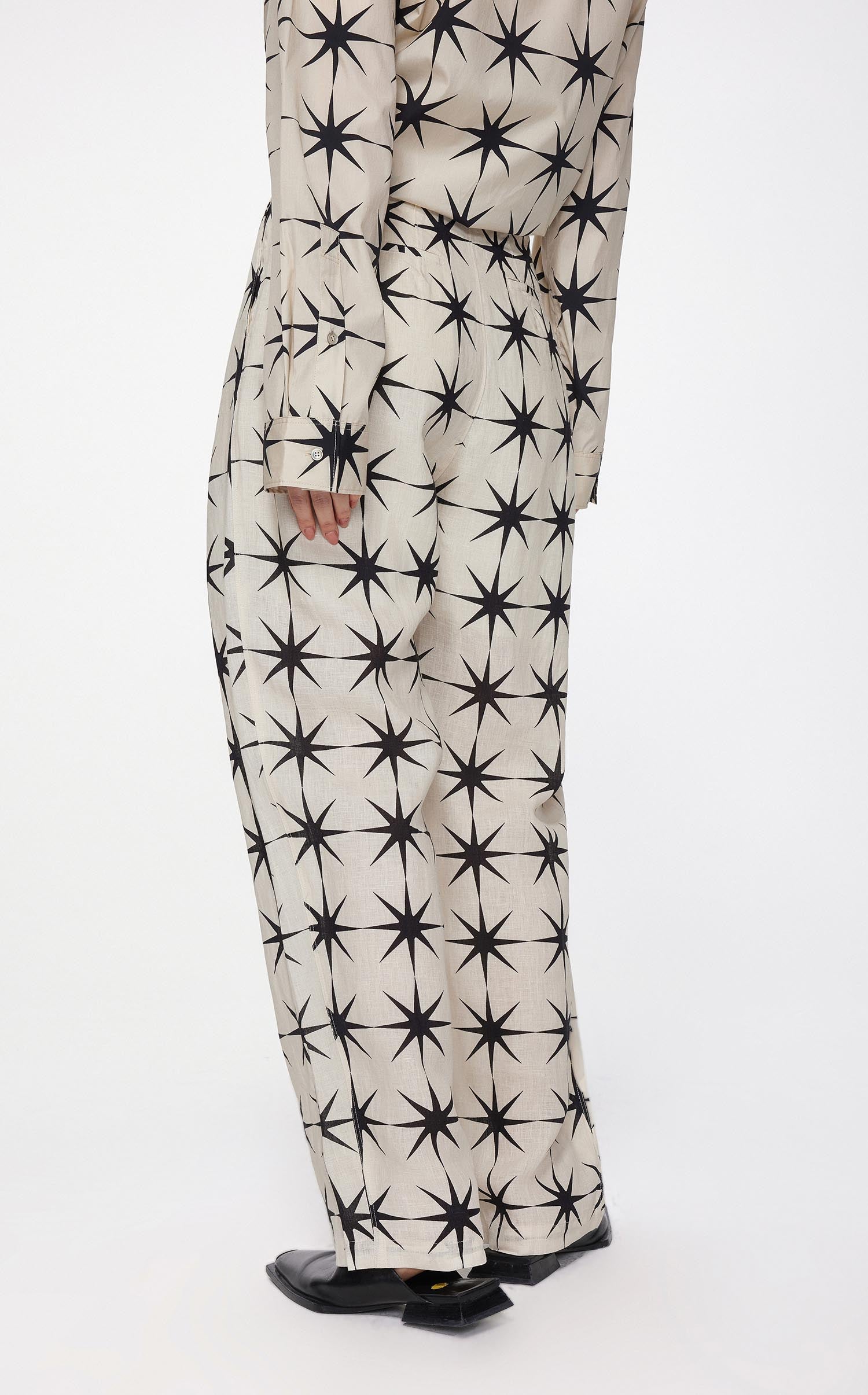 Pants / JNBY Loose Fit Full Print Linen Pants