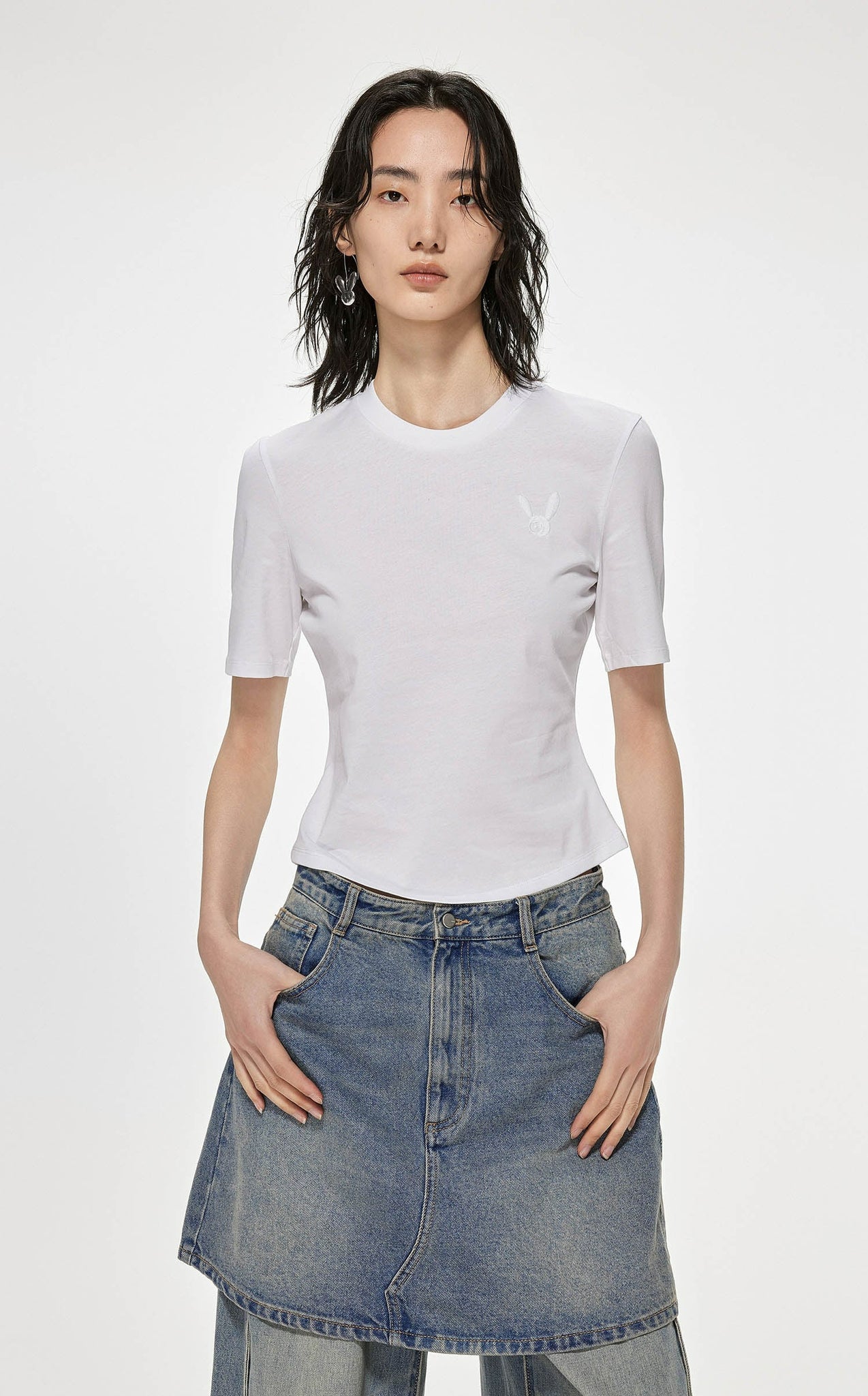 T-Shirt / JNBY Slim Fit Crewneck Short Sleeve T-Shirt (100% Cotton)