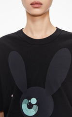 T-Shirt / JNBY Loose Fit Print Bunny H-Line Short Sleeve T-Shirt