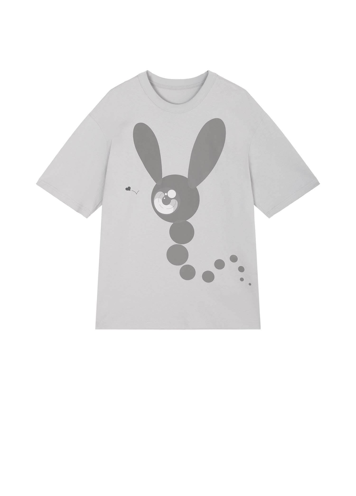 T-Shirt / JNBY Loose Fit Print Bunny H-Line Short Sleeve T-Shirt