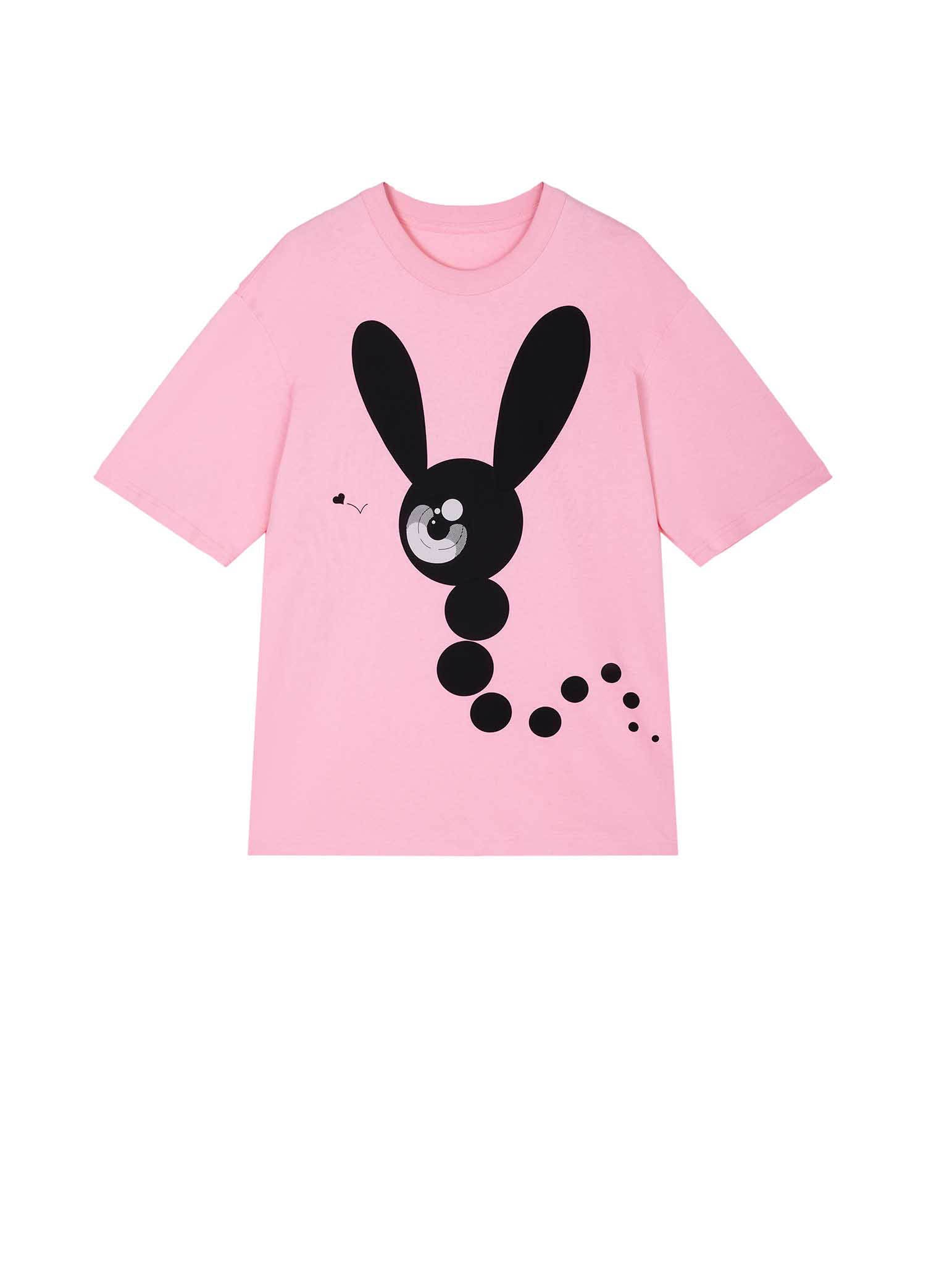 T-Shirt / JNBY Loose Fit Print Bunny H-Line Short Sleeve T-Shirt