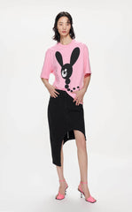 T-Shirt / JNBY Loose Fit Print Bunny H-Line Short Sleeve T-Shirt