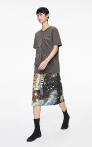 T-Shirt / JNBY Loose Fit Printed Short Sleeve Cotton T-Shirt