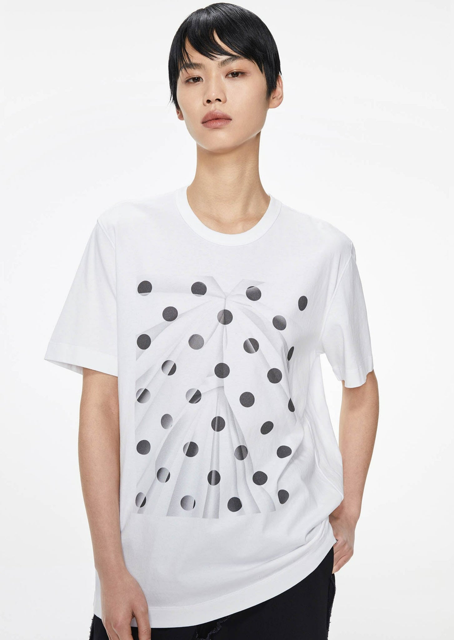 T-Shirt / JNBY Loose Fit Printed Short Sleeve Cotton T-Shirt