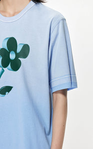 T-Shirt / JNBY loose Fit Floral Print H-Line Short Sleeve T-Shirt