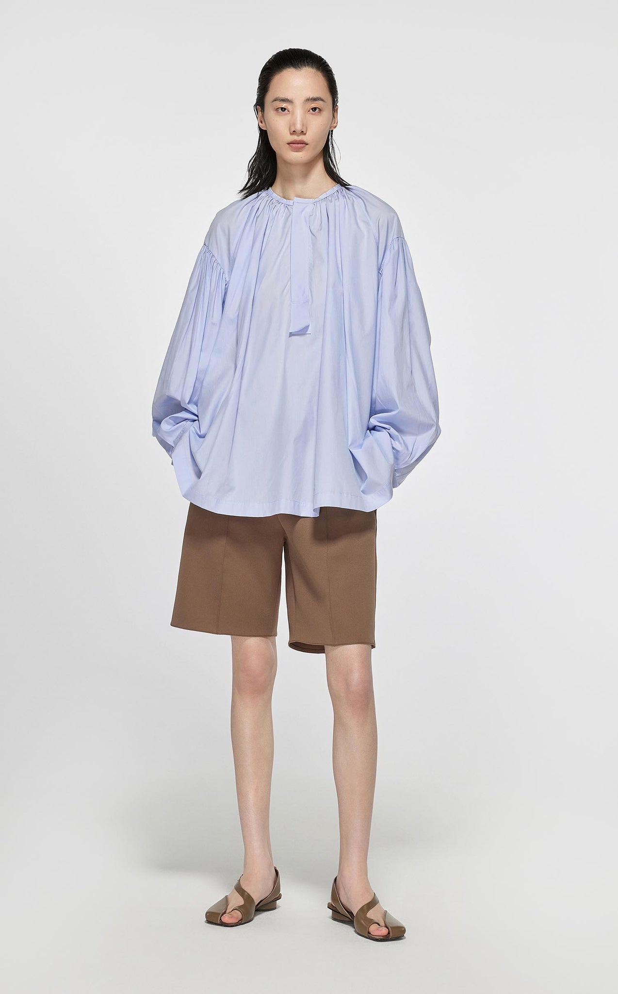 Shirts / JNBY Oversize Crewneck A-Line Long Sleeve Top