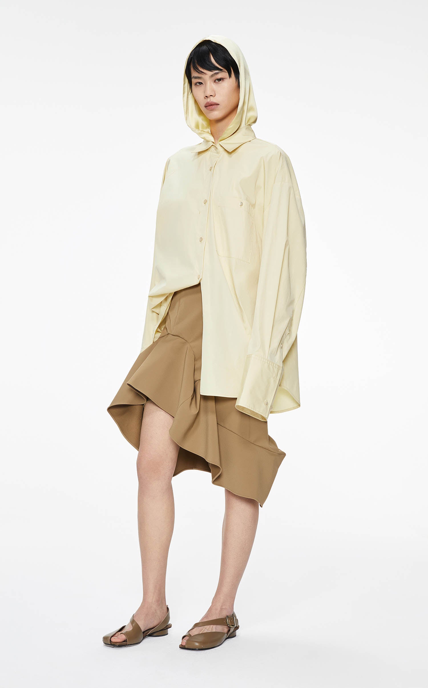 Shirts / JNBY Oversize Solid Color H-Line Long Sleeve Shirt