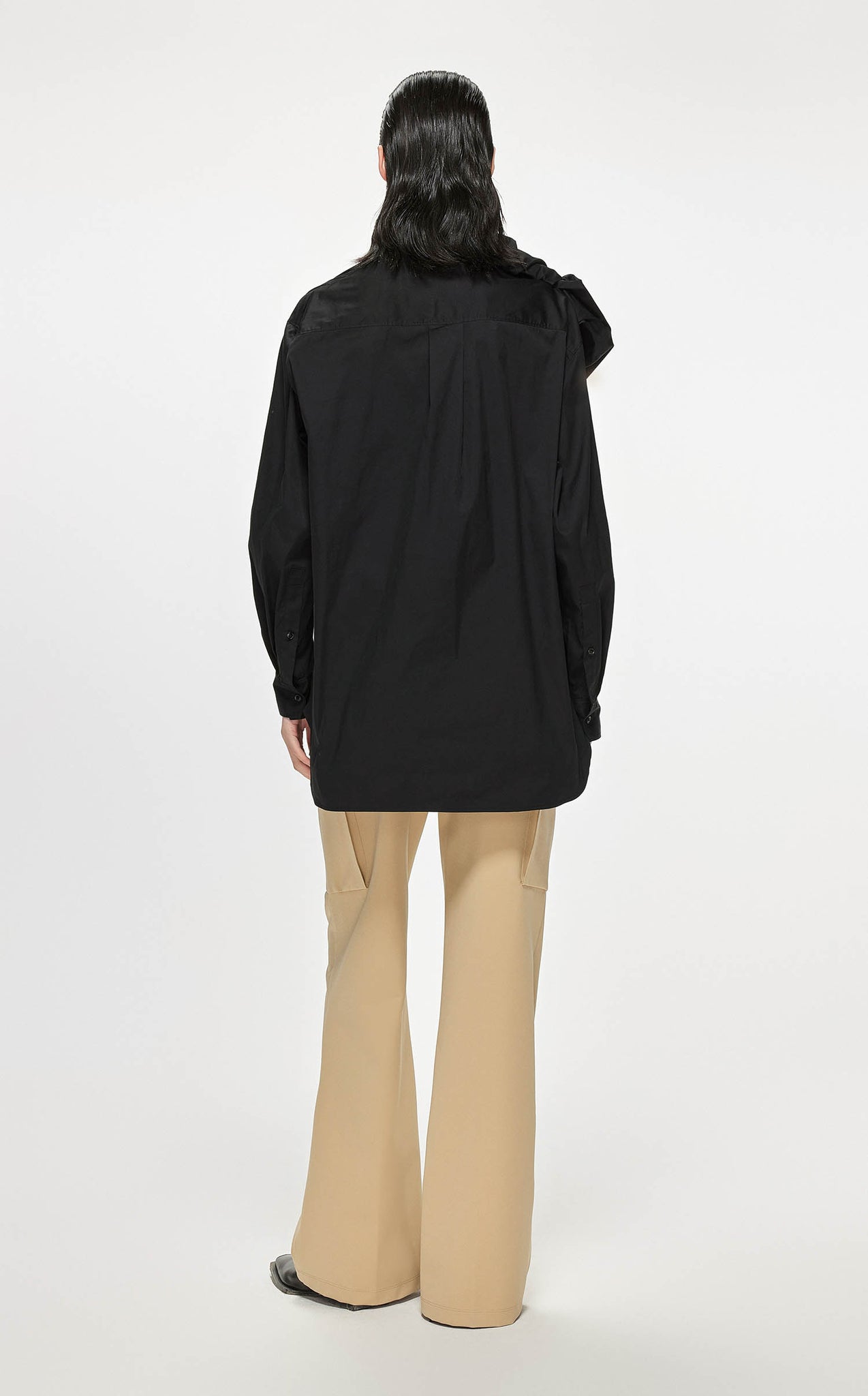 Shirts / JNBY Modern Asymmetric Shoulder Loose Fit Long Sleeve Shirt