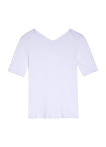 Sweaters / JNBY V-Neck Asymmetric Hem Short Sleeve Pullover