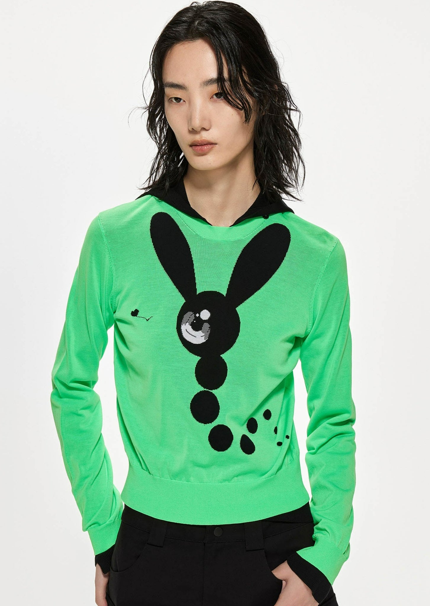 Sweaters / JNBY Bunny Print Crewneck Long Sleeve Pullover