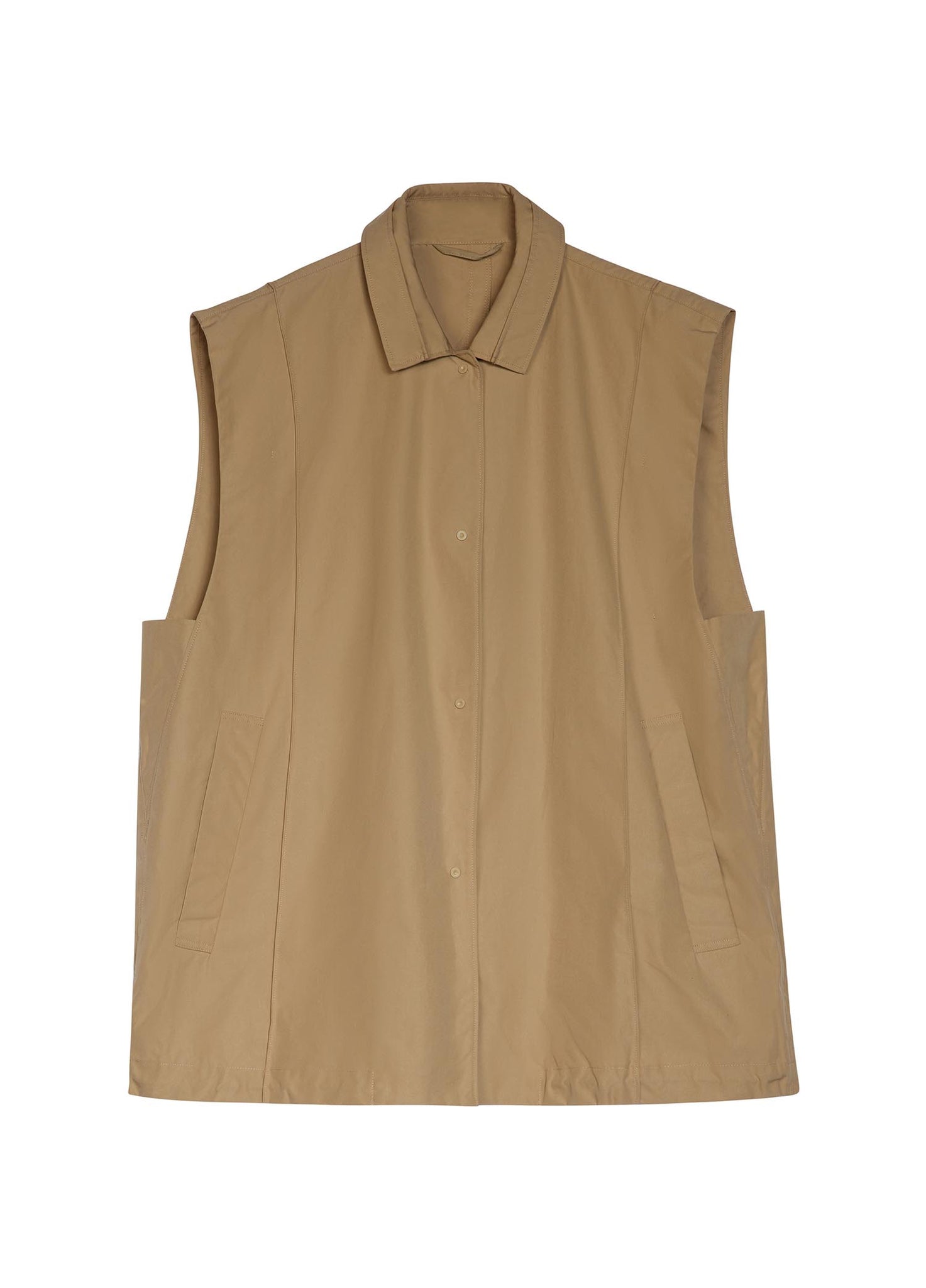 Vest / JNBY Folded Collar Casual Vest (100% Cotton)