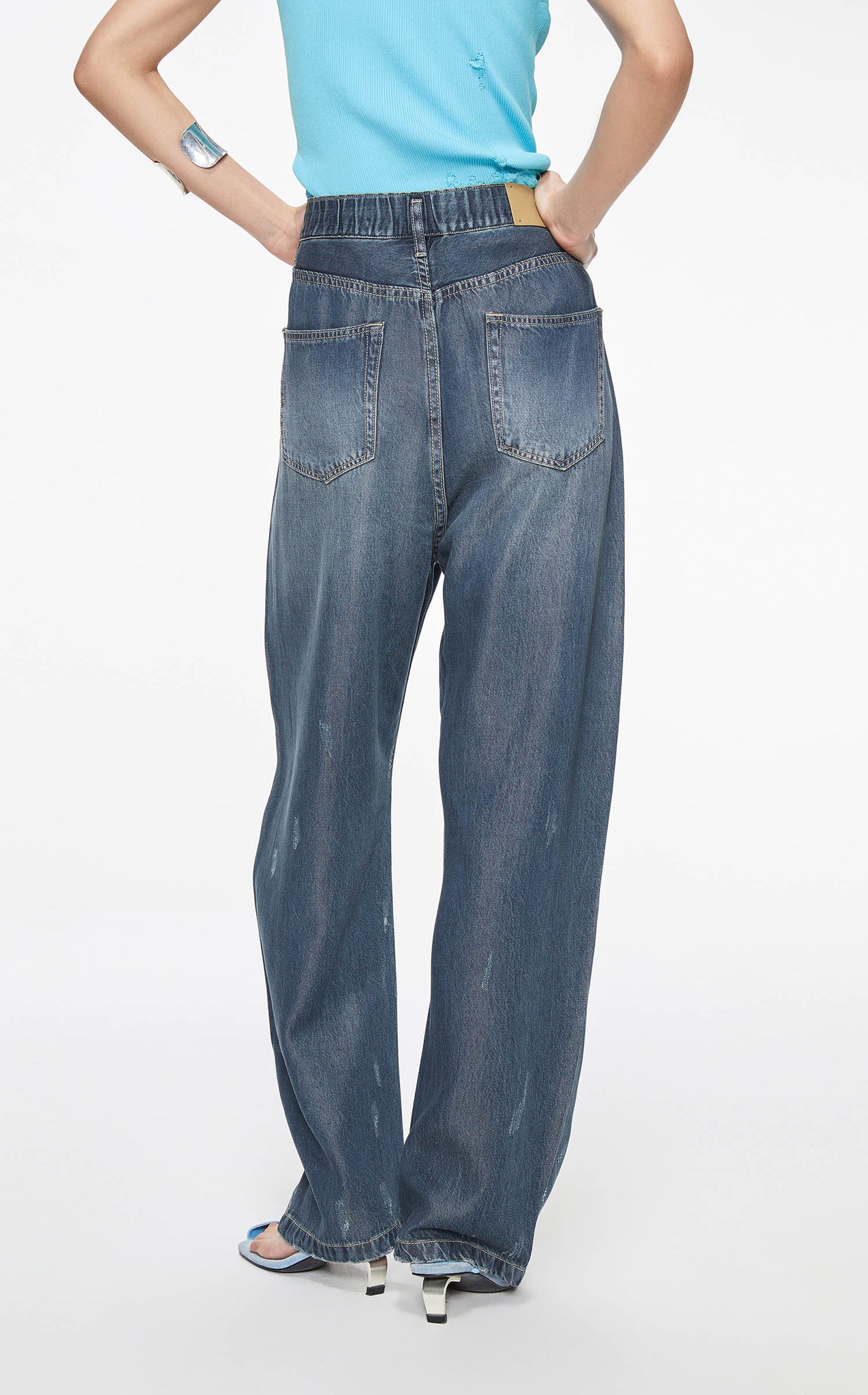 Jeans / JNBY Loose Fit Elasitcated Waist Washed Jeans