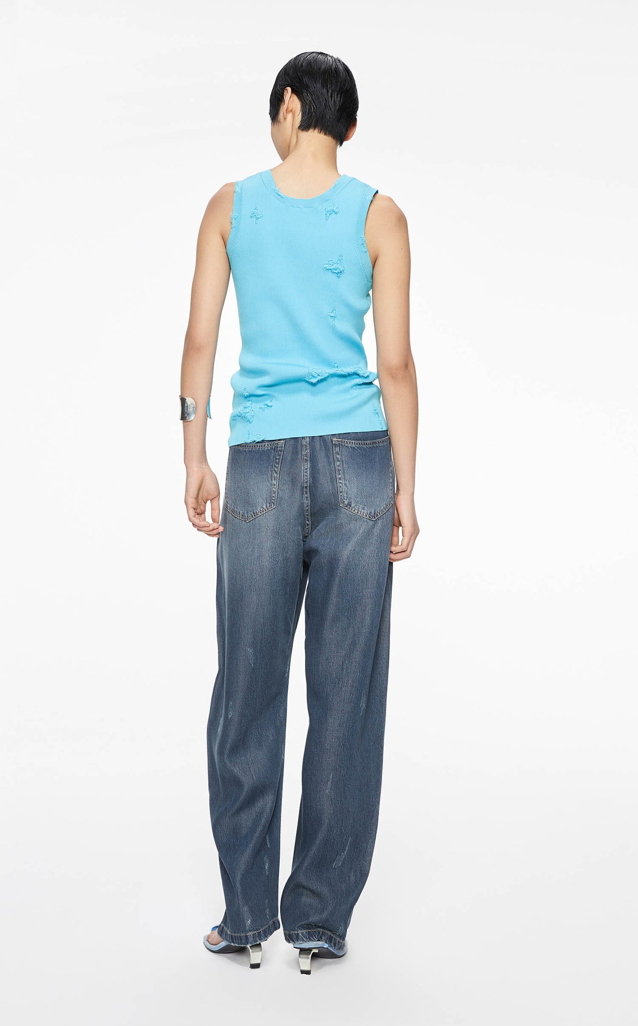 Jeans / JNBY Loose Fit Elasitcated Waist Washed Jeans