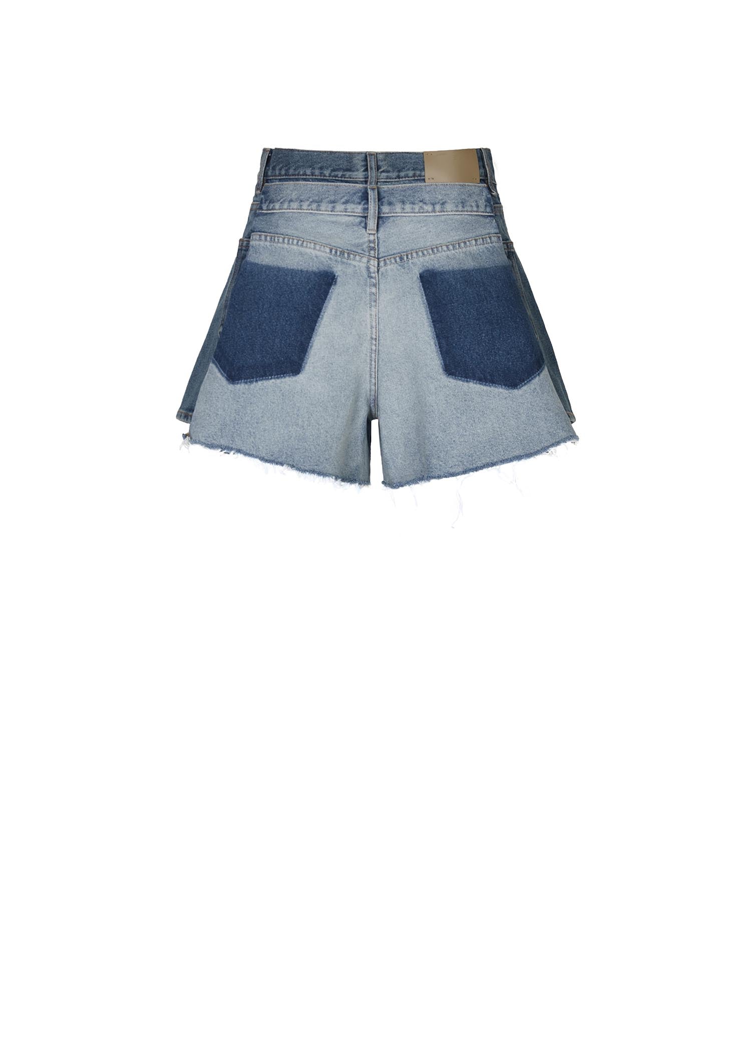 Shorts / JNBY High Rise Color Blocks Denim Shorts (100% Cotton)