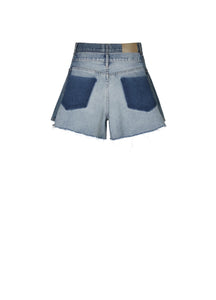 Shorts / JNBY High Rise Color Blocks Denim Shorts (100% Cotton)