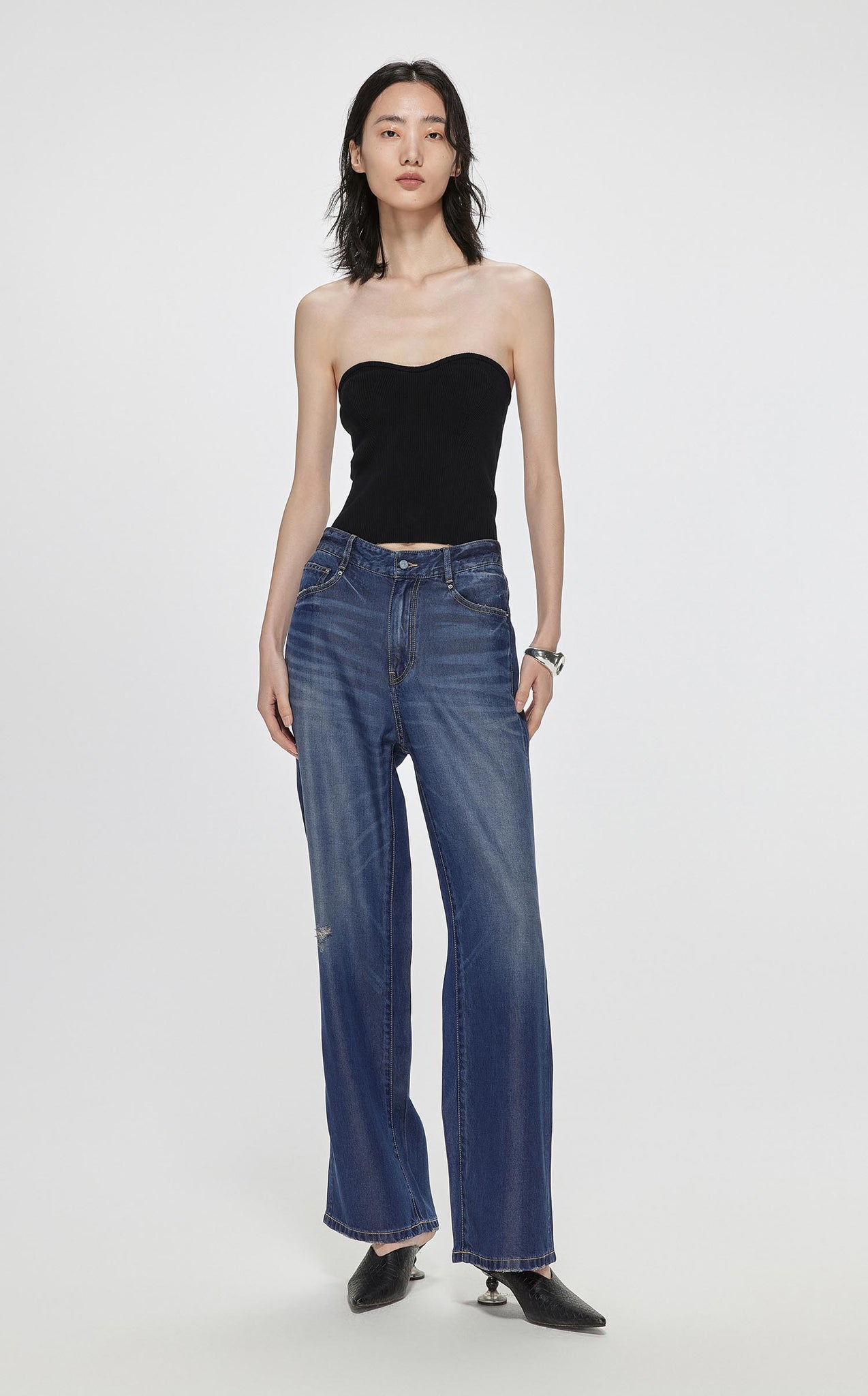 Jeans / JNBY High Rise Straight Leg Jeans