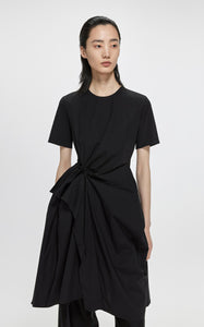 Dresses / JNBY Crewneck Pleated Short Sleeve Dress