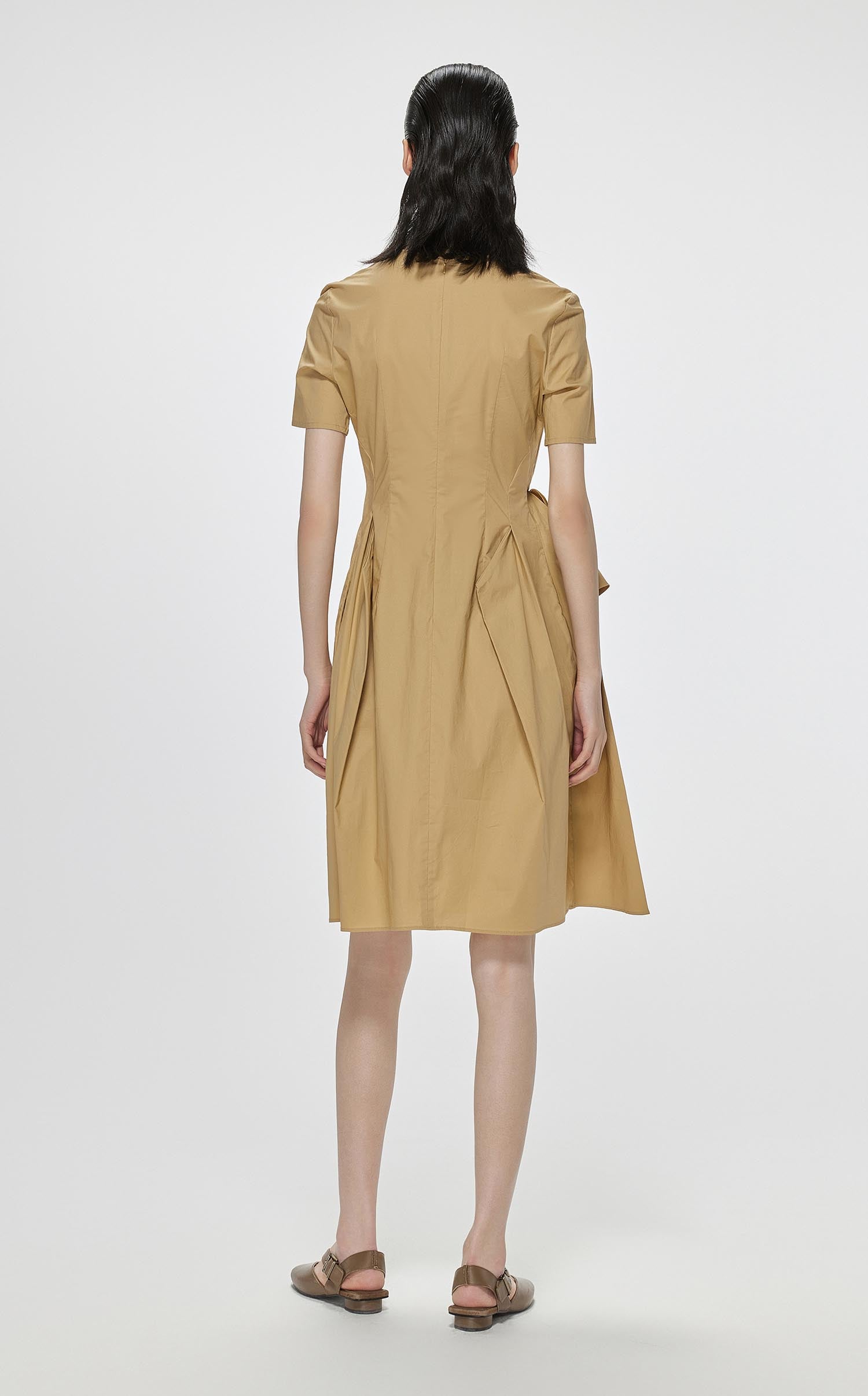 Dresses / JNBY Crewneck Pleated Short Sleeve Dress