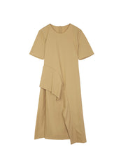 Dresses / JNBY Crewneck Pleated Short Sleeve Dress