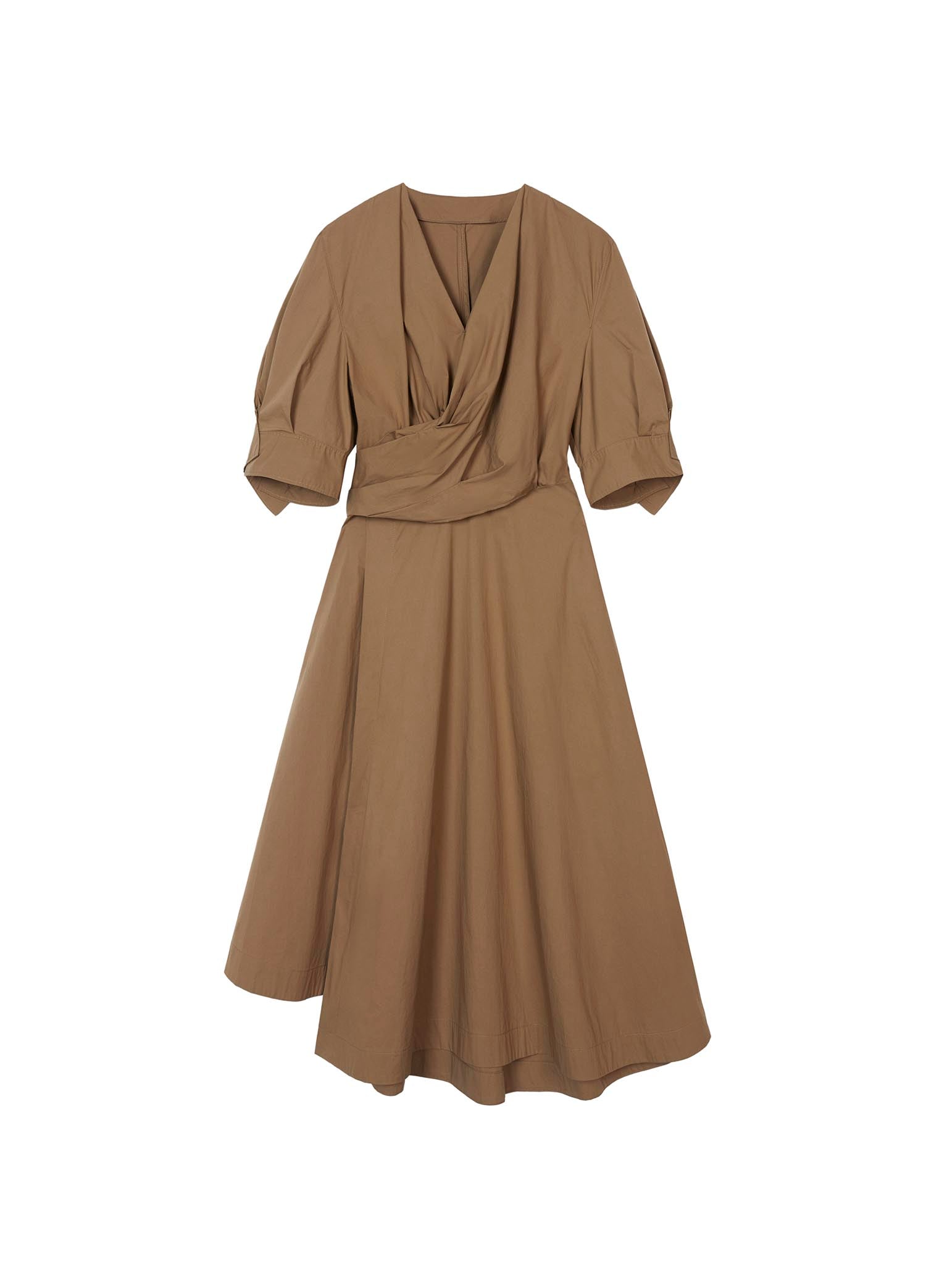 Dresses / JNBY Mid-Sleeve Wrap Waist Midi Dress (100% Cotton)