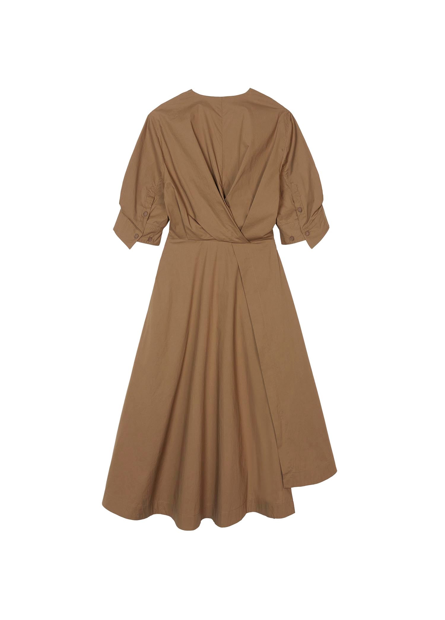 Dresses / JNBY Mid-Sleeve Wrap Waist Midi Dress (100% Cotton)