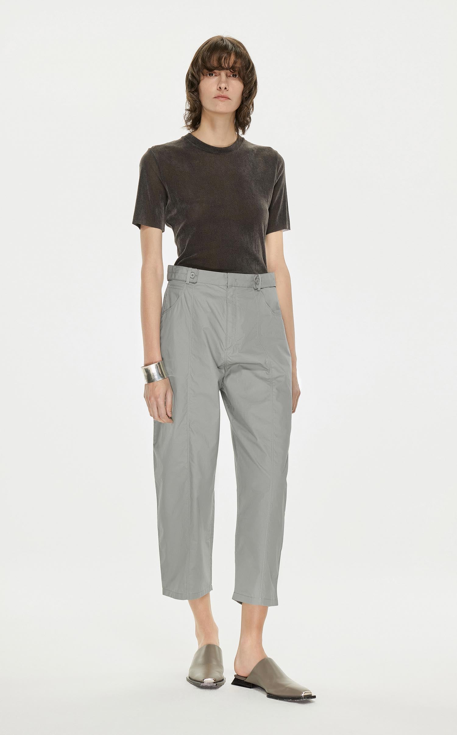 Pants / JNBY Solid Cotton Cropped Pants (100% Cotton)