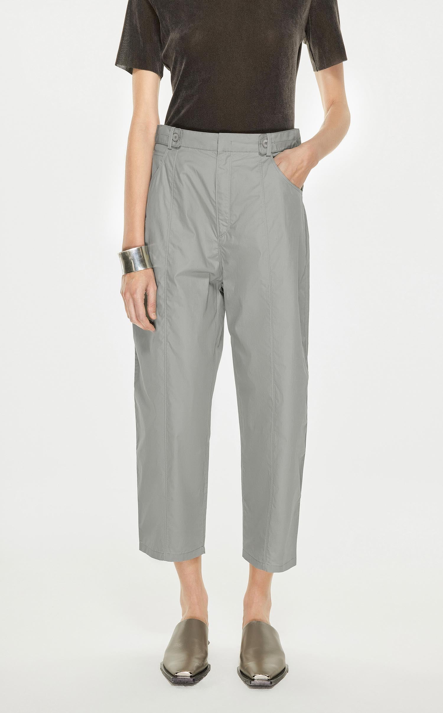 Pants / JNBY Solid Cotton Cropped Pants (100% Cotton)