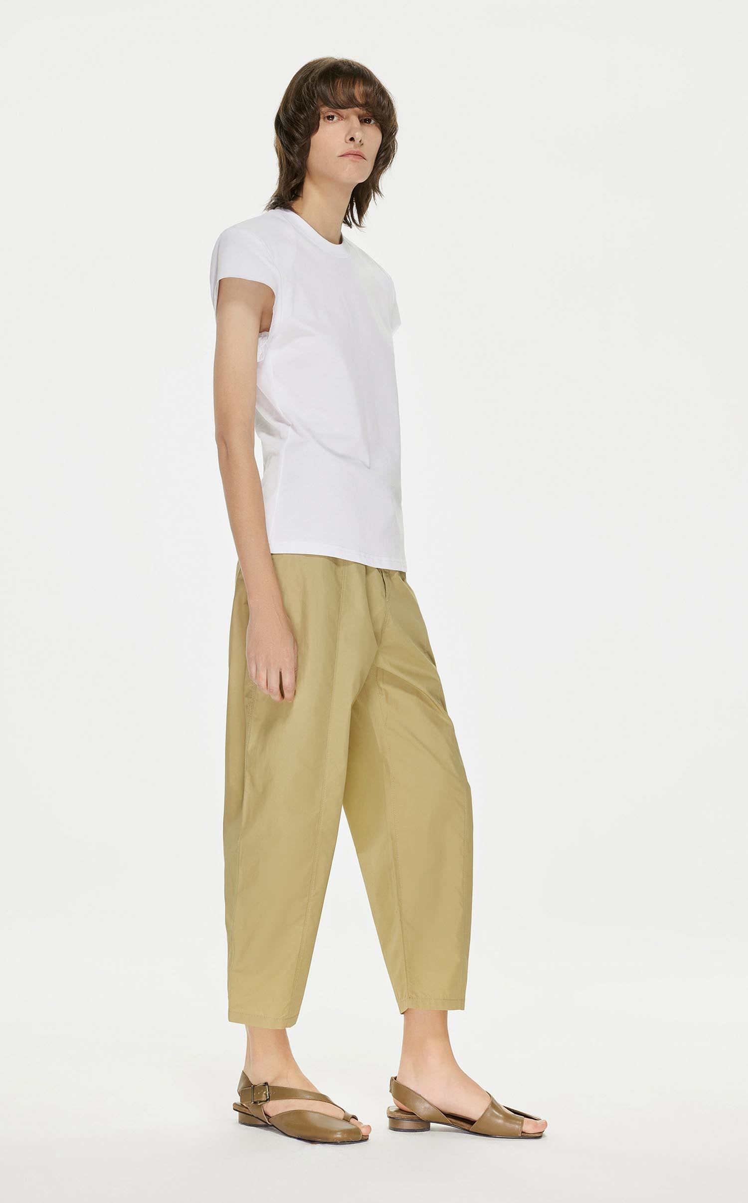 Pants / JNBY Solid Cotton Cropped Pants (100% Cotton)