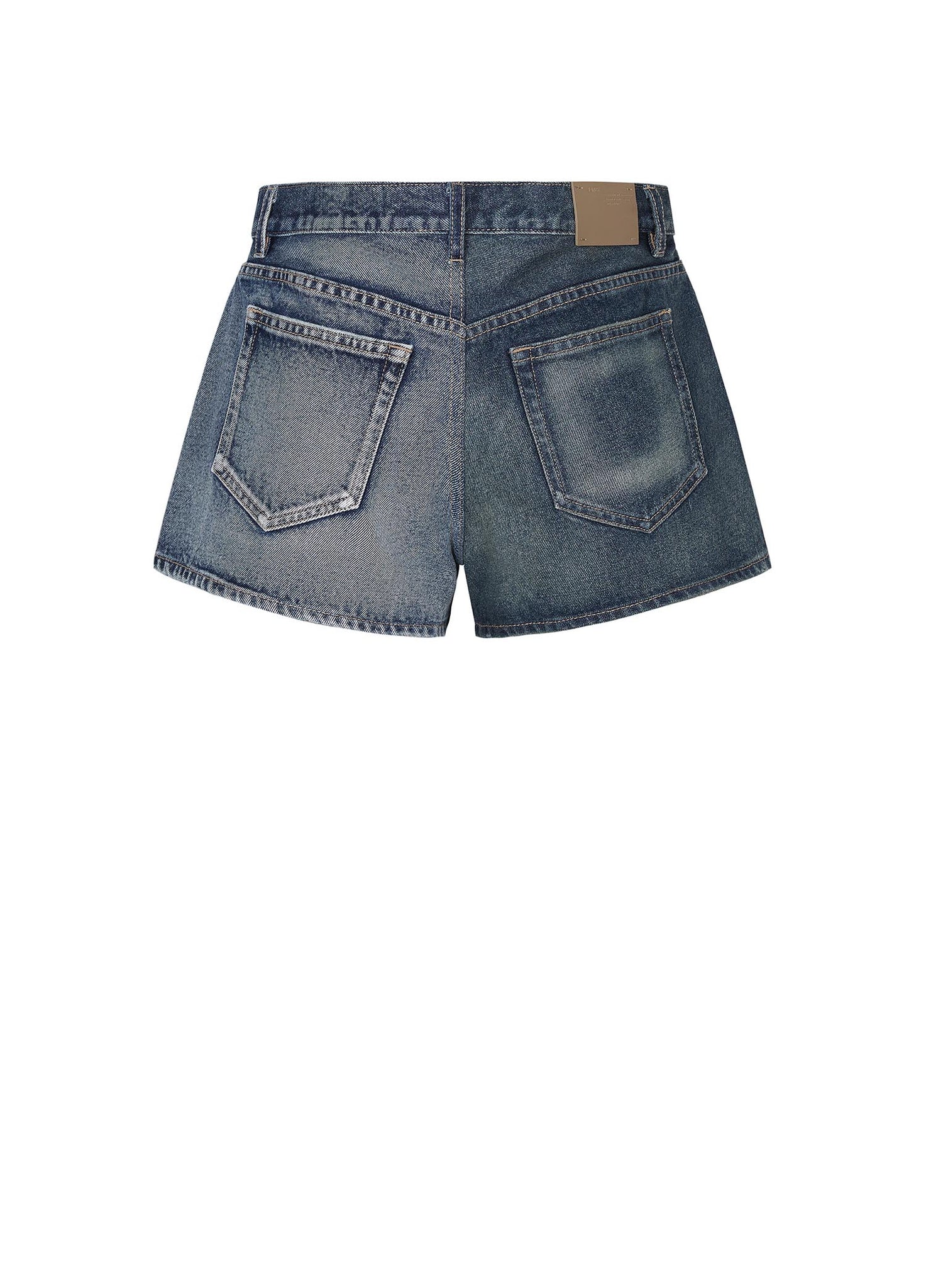 Shorts / JNBY Color-Contrast Patchwork Washed Denim Shorts (100% Cotton)