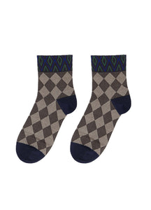 Socks / JNBY Short Twilled Multi-Color Plaid Socks