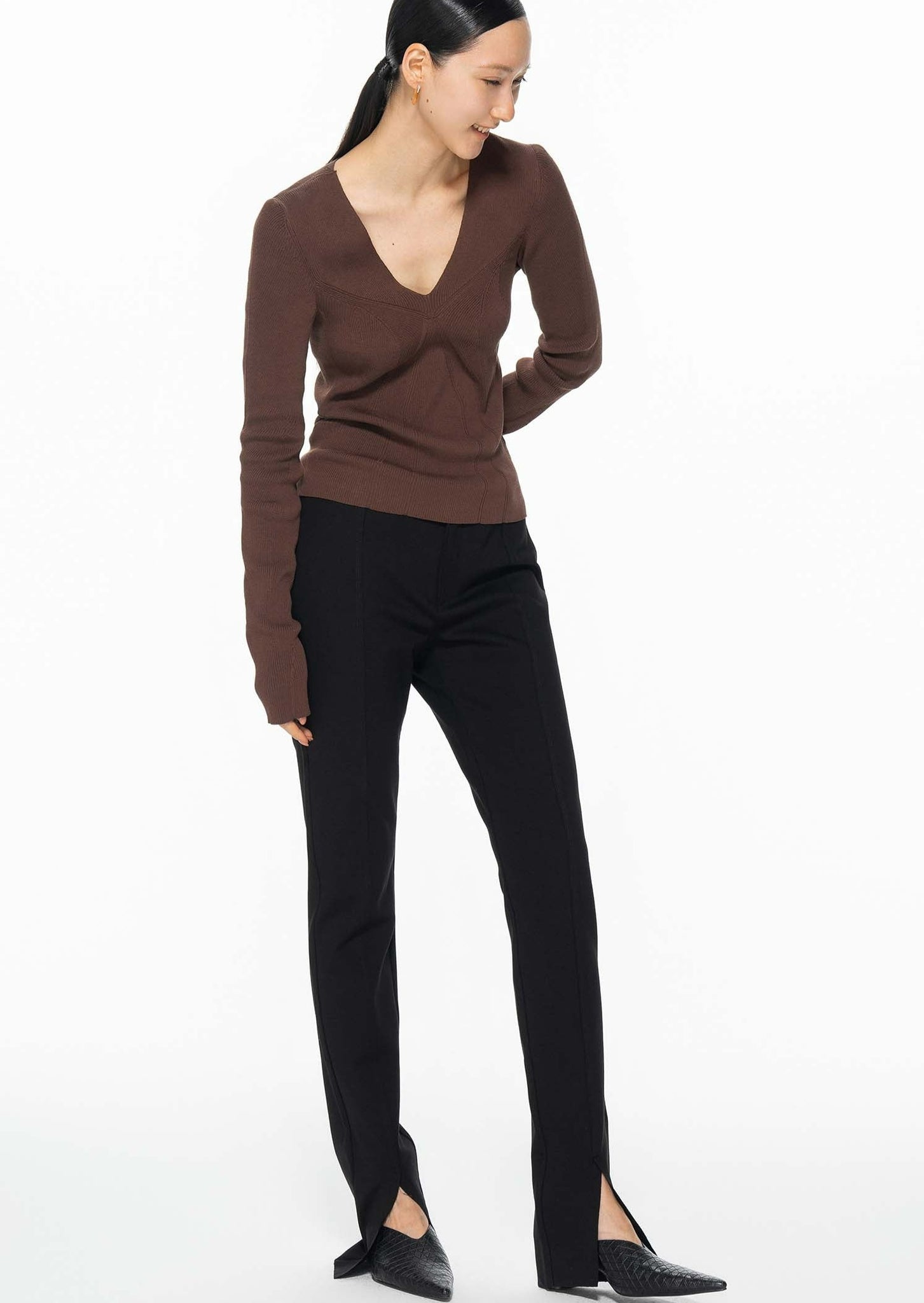 Pants / JNBY Slim Fit Ankle Split Straight Pants