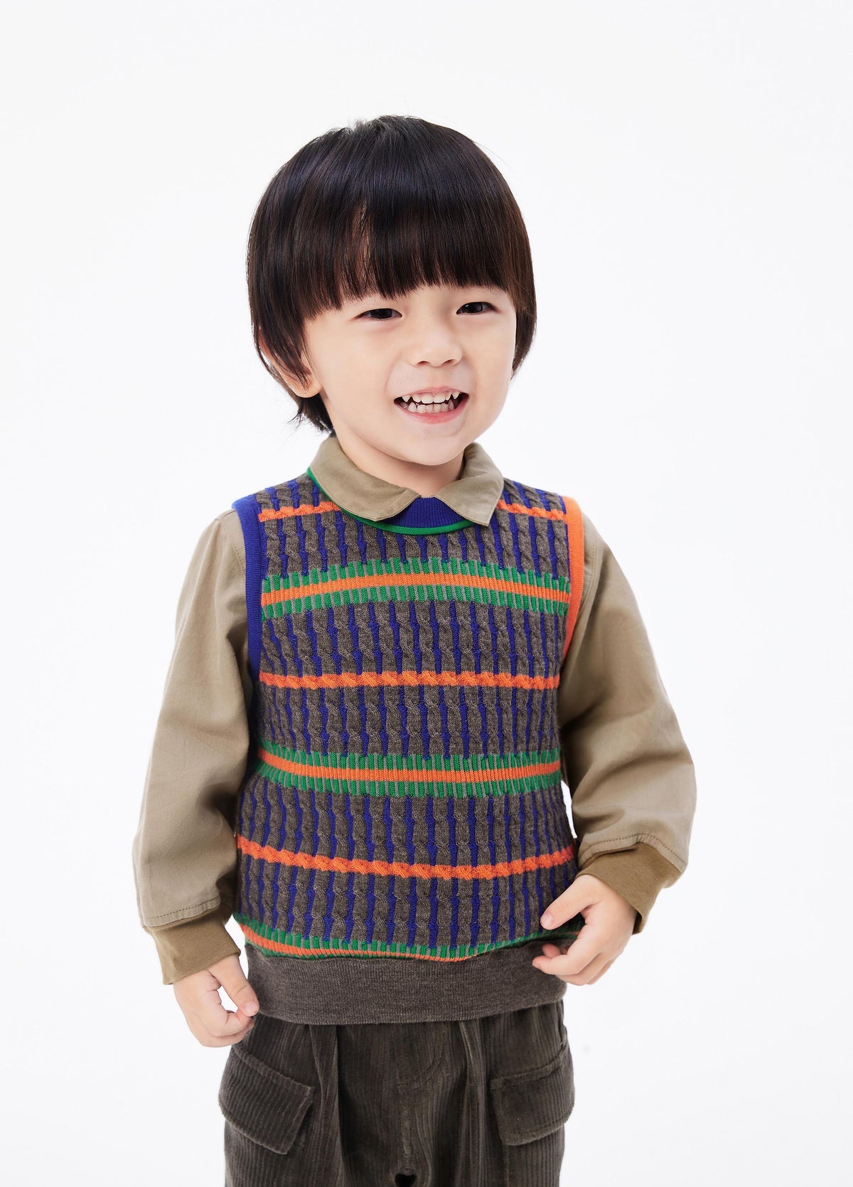 Vest / jnby for mini Stripped Knitted Vest