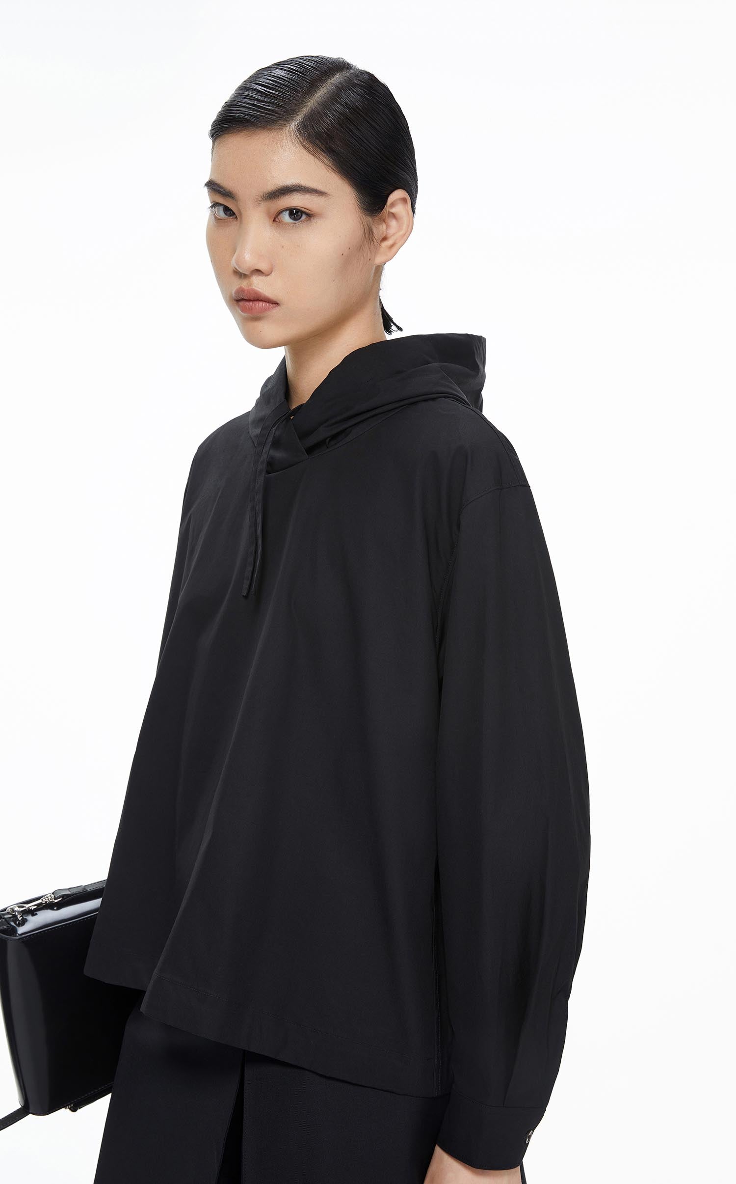 Shirts / JNBY Loose Fit Drawstring Hooded A-Line Shirt