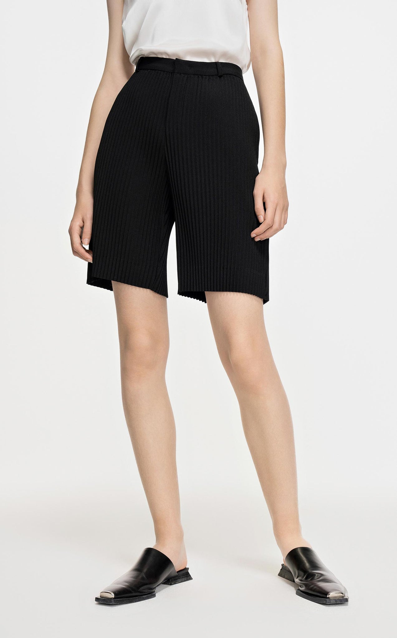 Shorts / JNBY High Waist Pleated Casual Shorts
