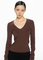 Sweaters / JNBY Slim Fit Long Sleeve V-Neck Pullover