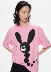 T-Shirt / JNBY Loose Fit Print Bunny H-Line Short Sleeve T-Shirt